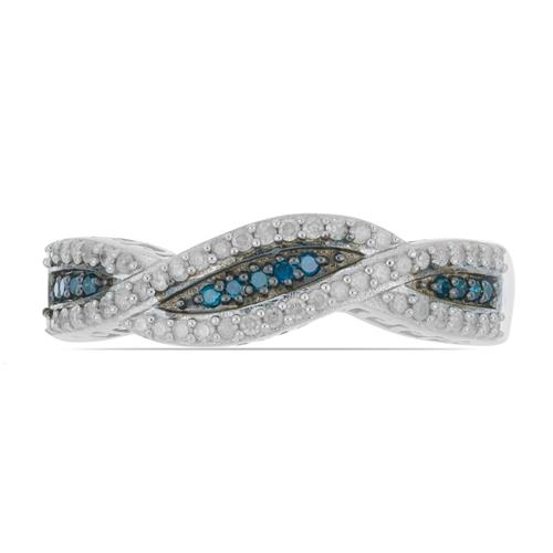 BUY 925 SILVER BLUE DIAMOND GEMSTONE RING